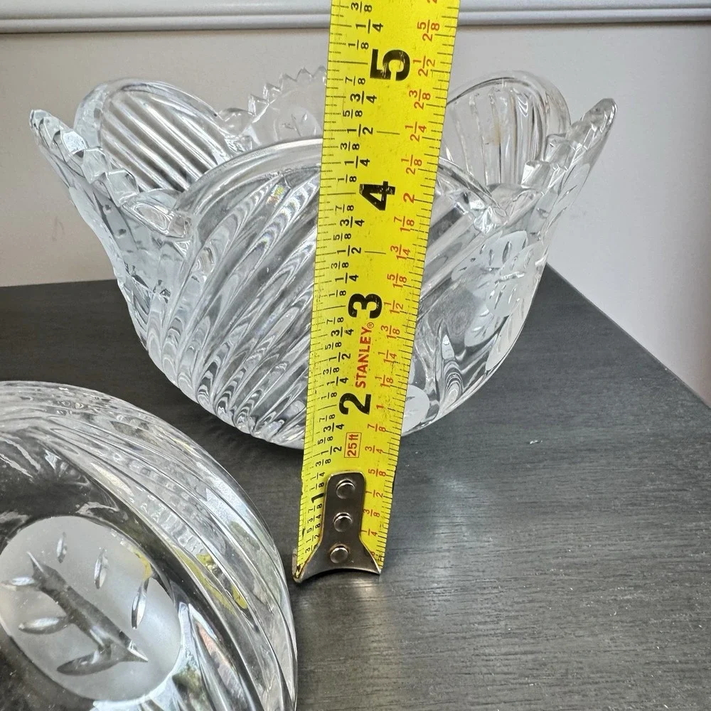 Rare Vintage Clarenbridge Irish Crystal‎ Covered Candy Bowl w/ Box